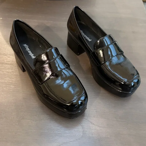 Jeffrey Campbell Patten Leather Student Square Toe Loafers. Size 8 - Picture 2 of 7